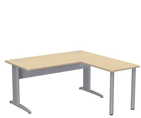 Bureau droit Corial - l. 160 x pr. 80 cm + retour l. 80 x pr. 60 cm