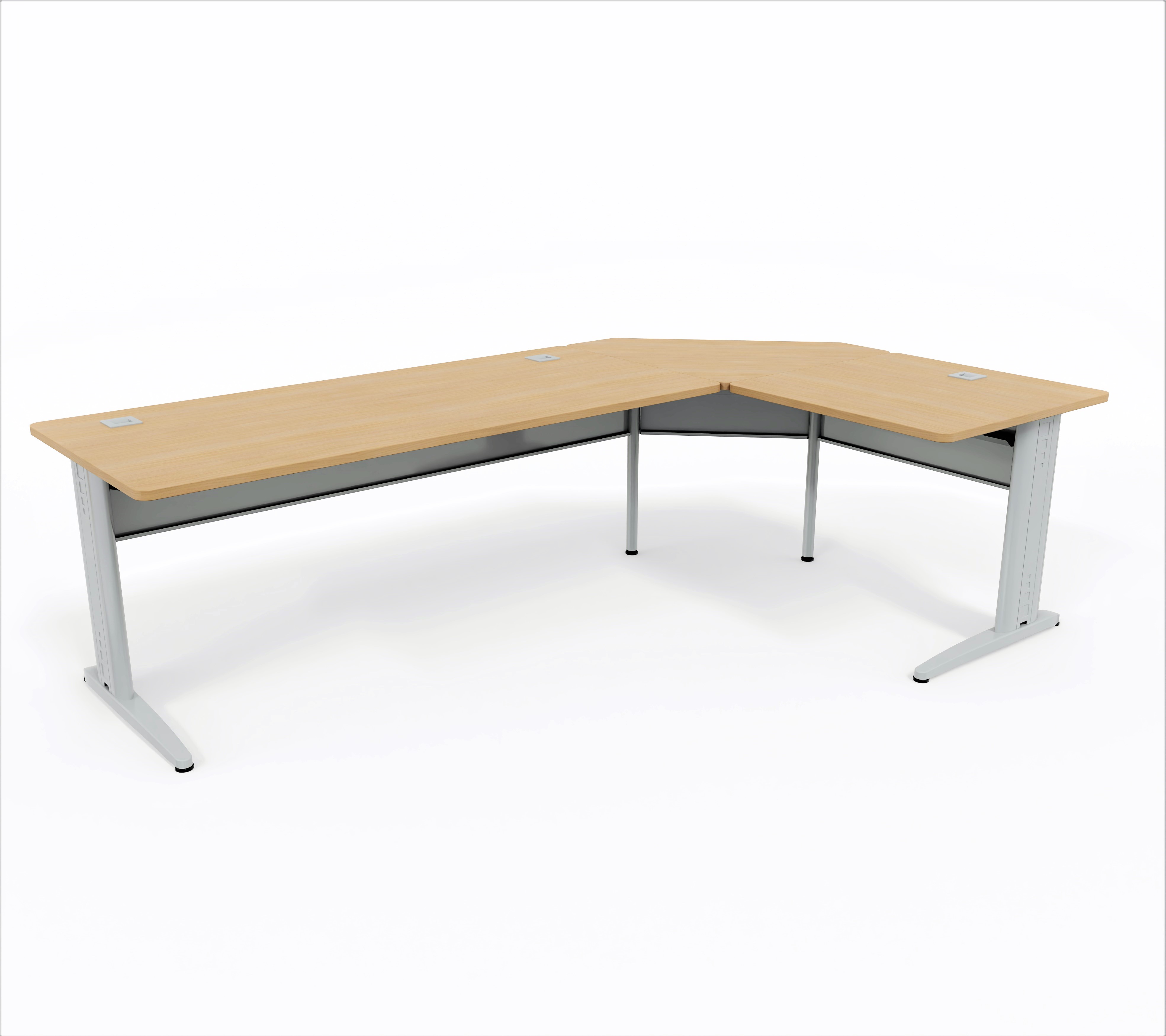 Bureau droit Corial - l. 180 x pr. 80 cm + angle 90° + retour l. 80 x pr. 80 cm