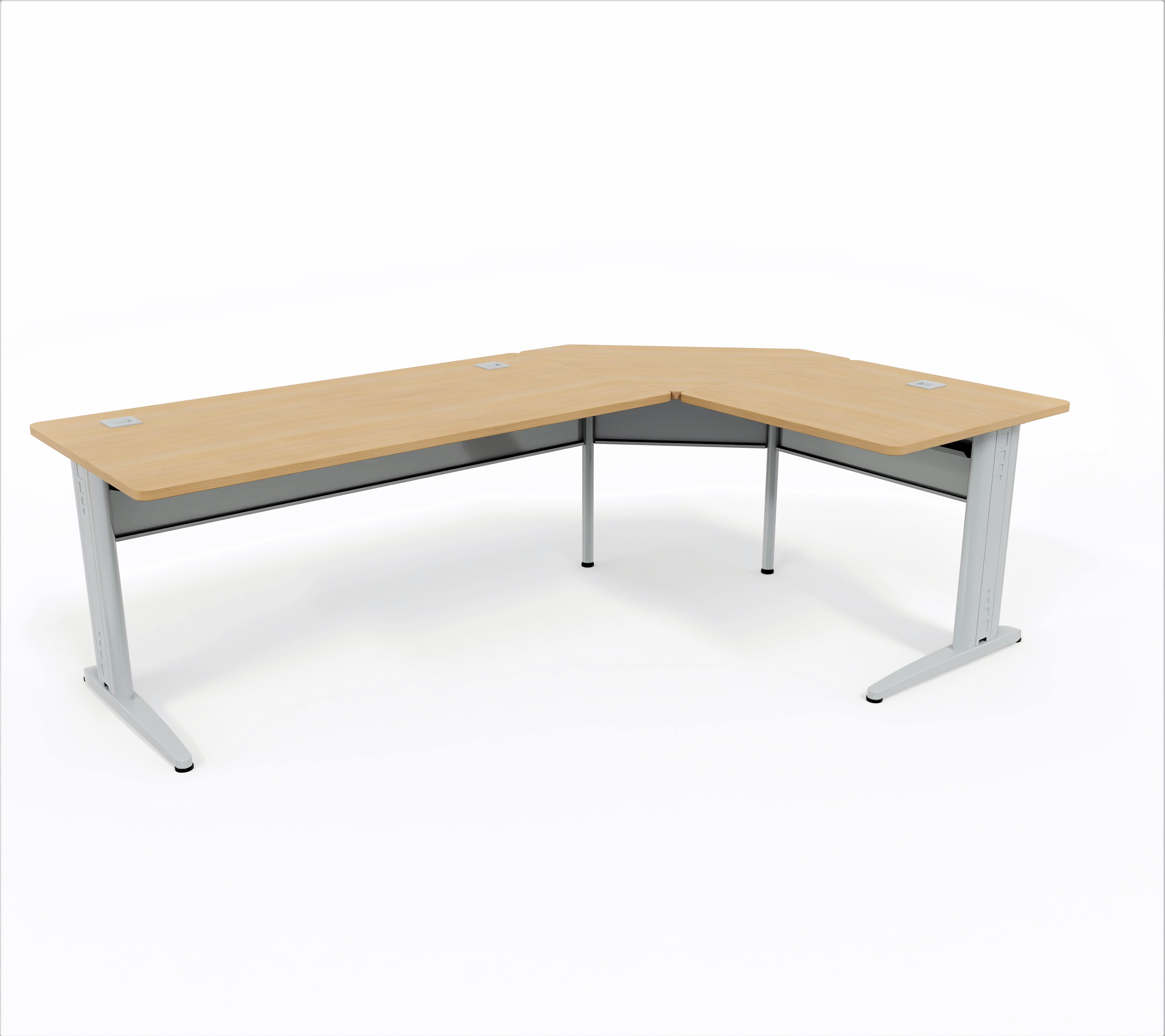 Bureau droit Corial - l. 160 x pr. 80 cm + angle 90° + retour l. 80 x pr. 80 cm