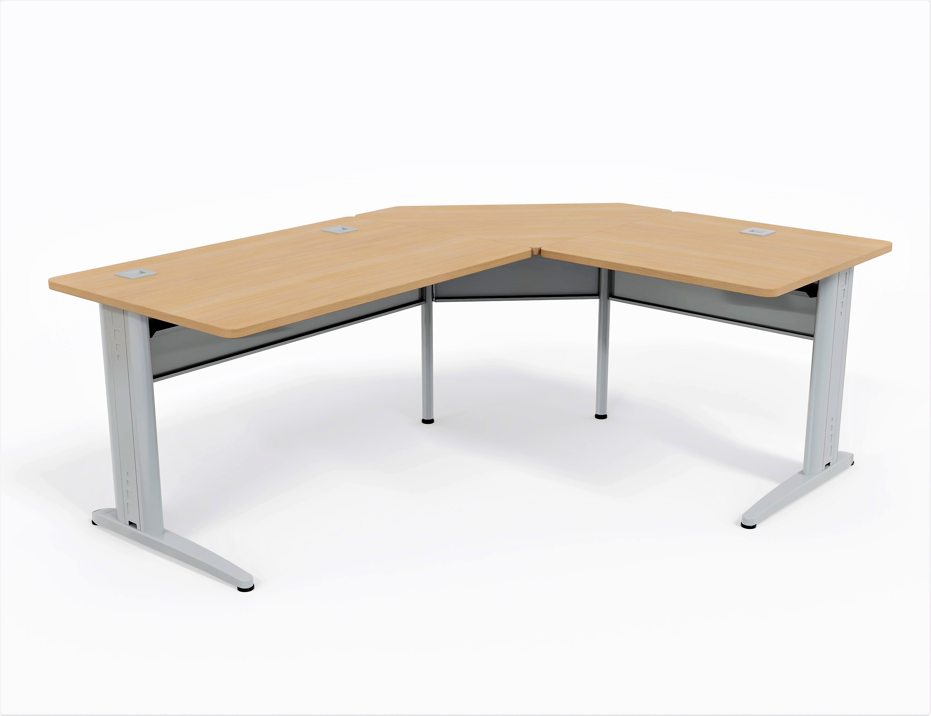 Bureau droit Corial - l. 120 x pr. 80 cm + angle 90° + retour l. 80 x pr. 80 cm