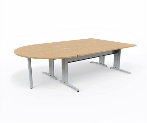 Ensemble 2 bureaux droits Corial - l. 180 x pr. 80 cm + convivialité demi-lune latérale