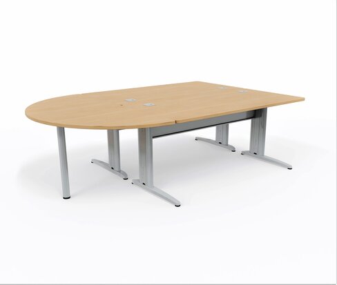 Ensemble 2 bureaux droits Corial - l. 160 x pr. 80 cm + convivialité demi-lune latérale