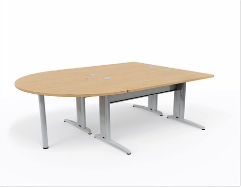 Ensemble 2 bureaux droits Corial - l. 140 x pr. 80 cm + convivialité demi-lune latérale