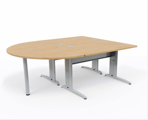 Ensemble 2 bureaux droits Corial - l. 120 x pr. 80 cm + convivialité demi-lune latérale