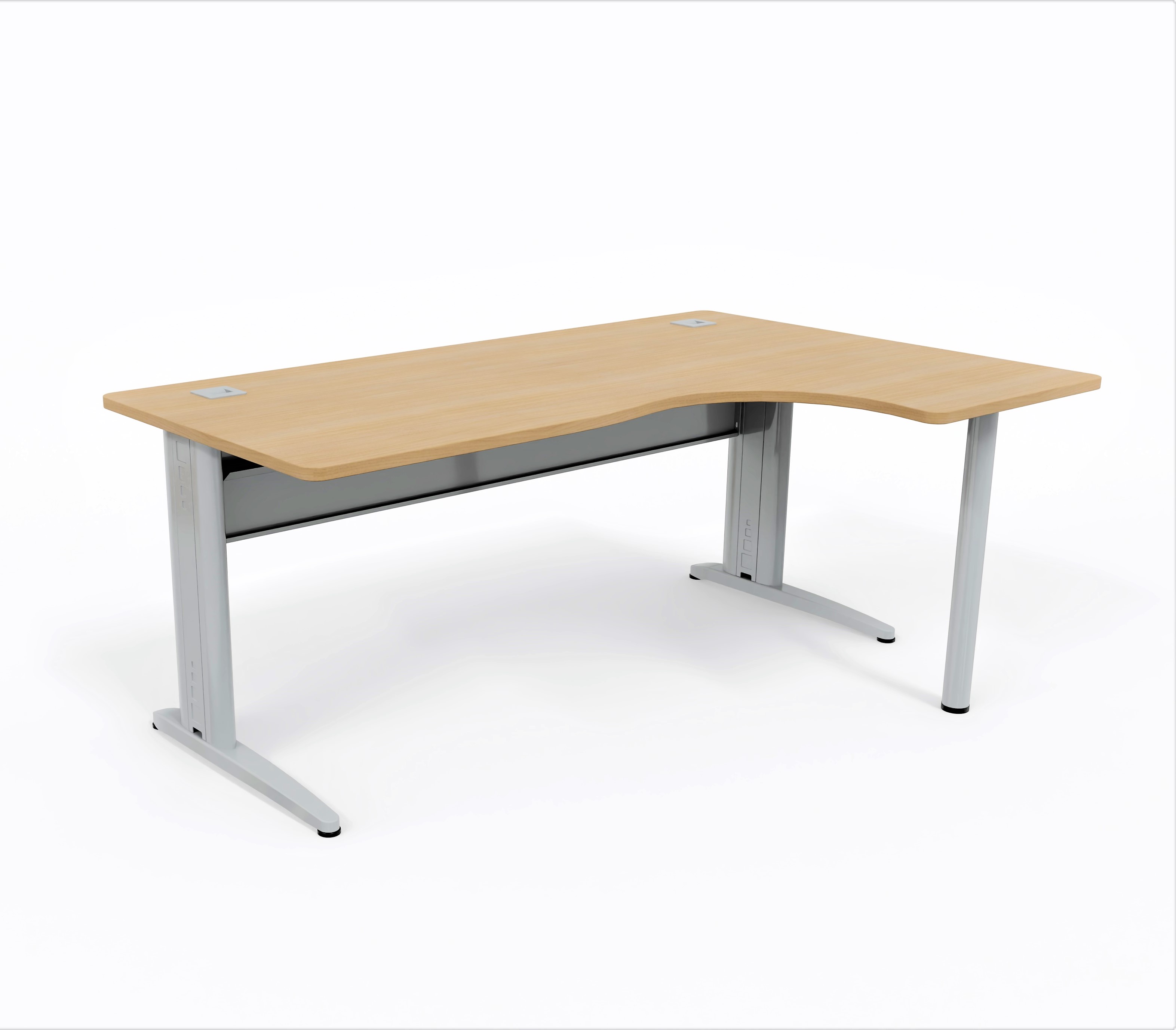 Bureau compact 90° asymétrique Corial - l. 180 x l. 120 x pr. 80-60 cm