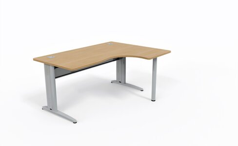 Bureau compact 90° asymétrique Corial - l. 160 x l. 120 x pr. 80-60 cm