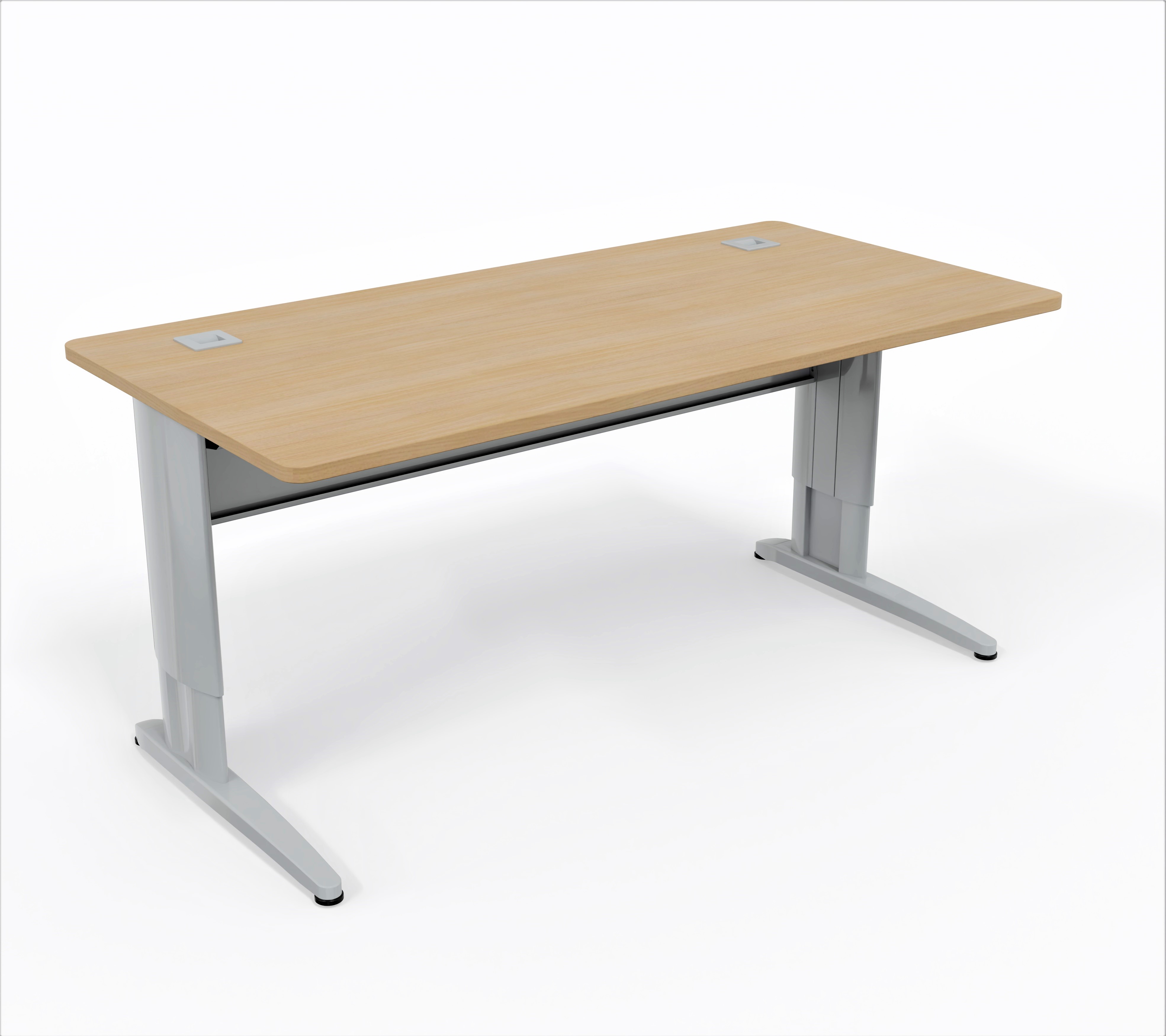 Bureau droit Corial - l. 160 x pr. 80 cm - piétement réglable en hauteur
