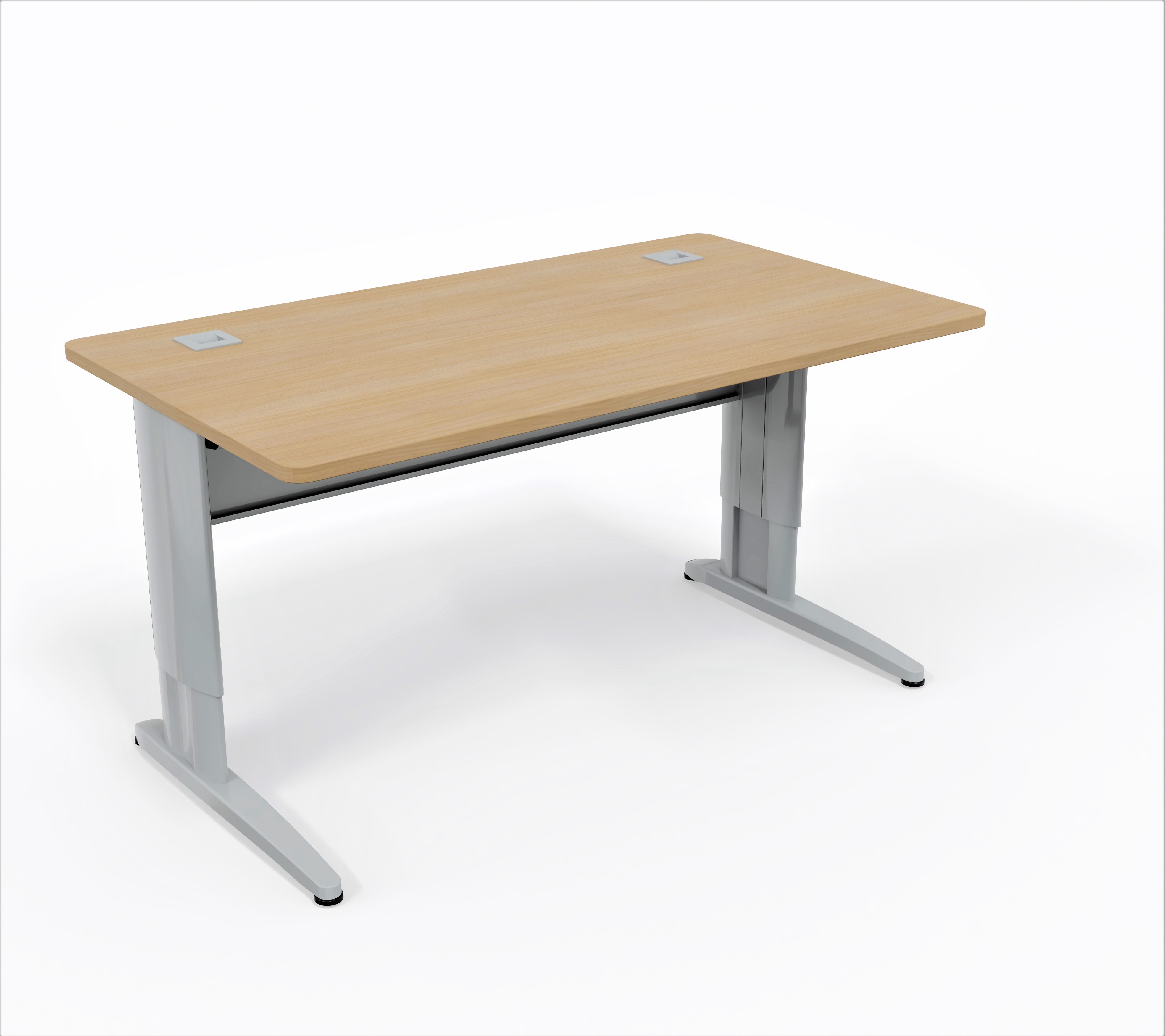 Bureau droit Corial - l. 140 x pr. 80 cm - piétement réglable en hauteur