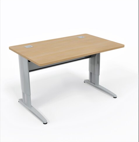 Bureau droit Corial - l. 120 x pr. 80 cm - piétement réglable en hauteur