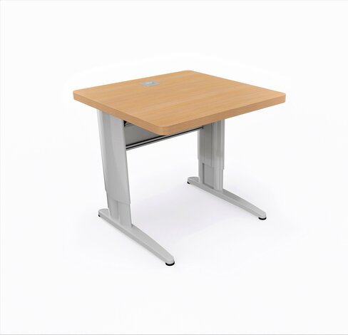Bureau droit Corial - l. 80 x pr. 80 cm - piétement réglable en hauteur