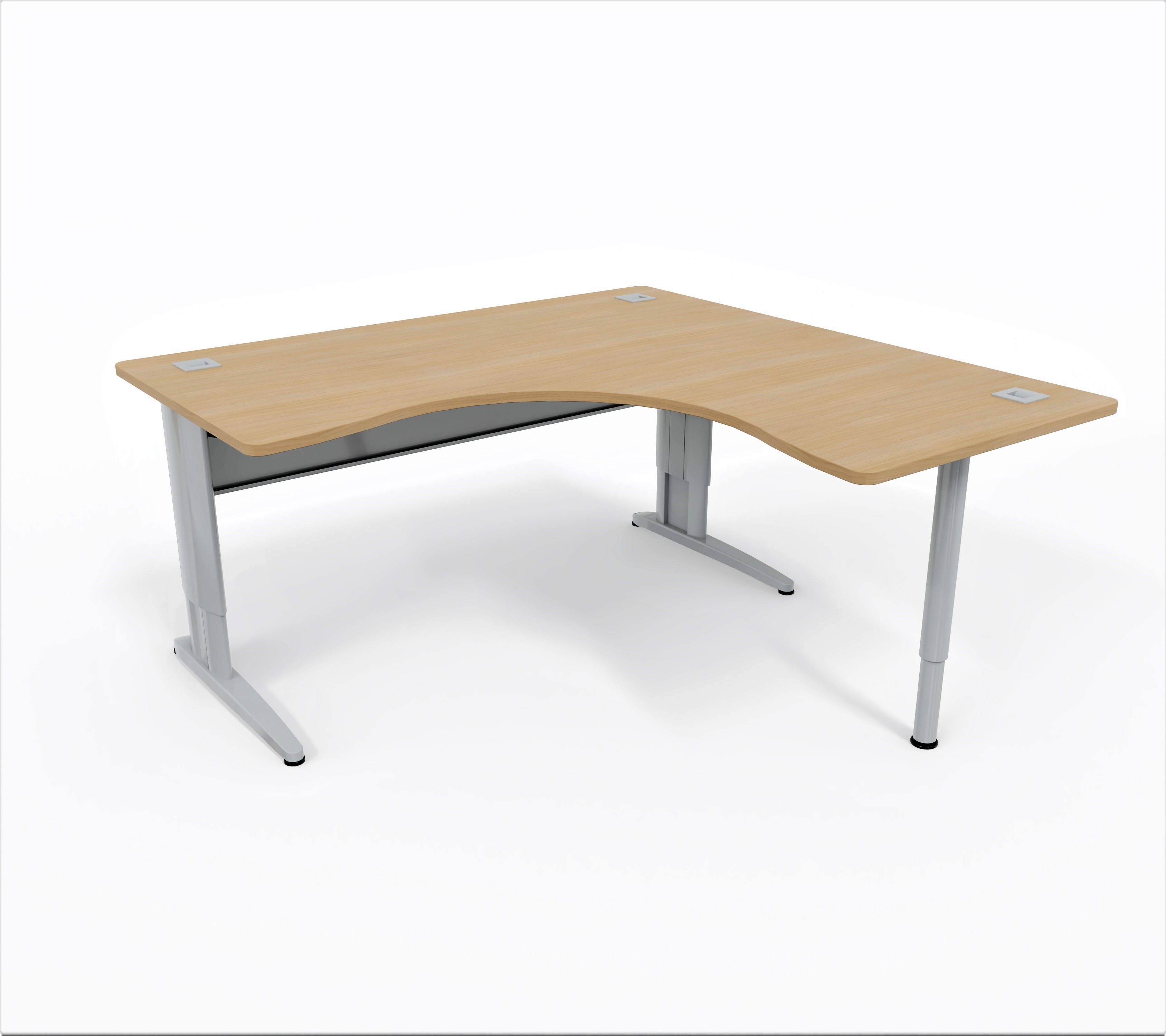 Bureau compact 90° symétrique Corial - l. 160 x pr. 80 cm - piétement réglable en hauteur