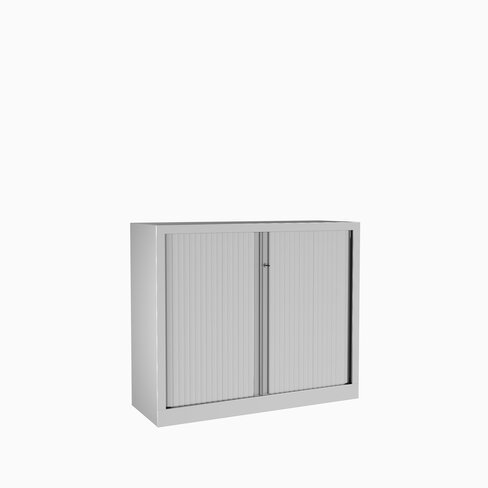 Armoire métallique Corial - h. 100 x l. 120 cm - 2 tablettes - unicolore - fermeture rideaux