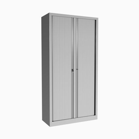 Vestiaire double métallique Corial - h. 198 x l. 100 cm - unicolore - fermeture rideaux