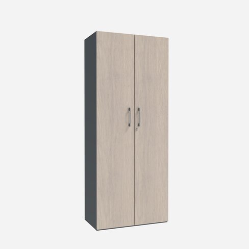 Armoire métallique/mélaminée Corial - h. 198,1 x l. 80 cm - 4 tablettes métal - portes battantes