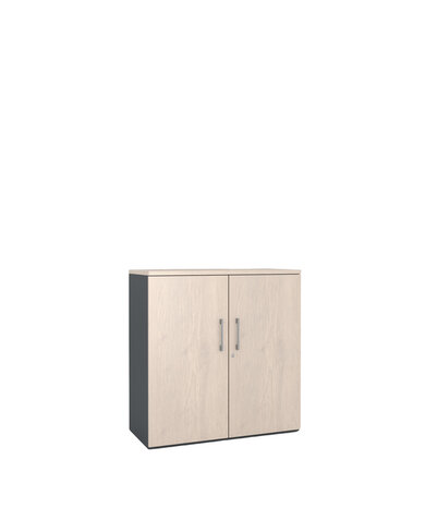 Armoire métallique/mélaminée Corial - h. 102,6 x l. 100 cm - 2 tablettes métal - portes battantes