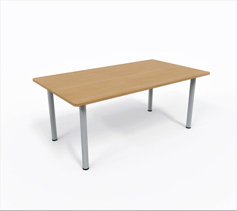 Table de réunion rectangulaire 6 places Corial - 4 pieds - l. 180 x pr. 100 cm