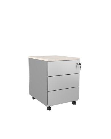 Caisson mobile métallique Corial - 3 tiroirs plats - délai court