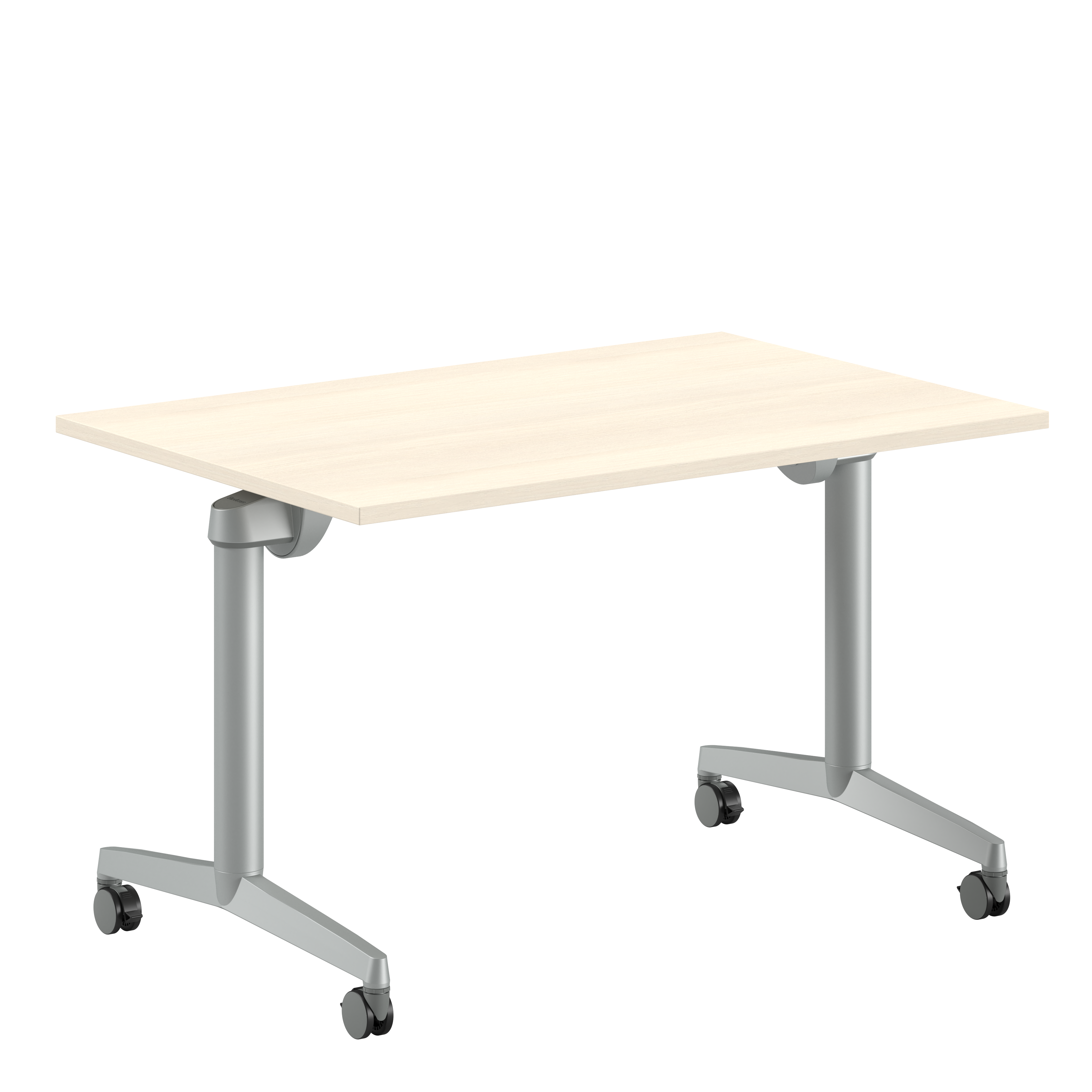 Table pliante Fliptop Twin - 120 x 80 cm - piétement mobile - plateau mélaminé rabattable