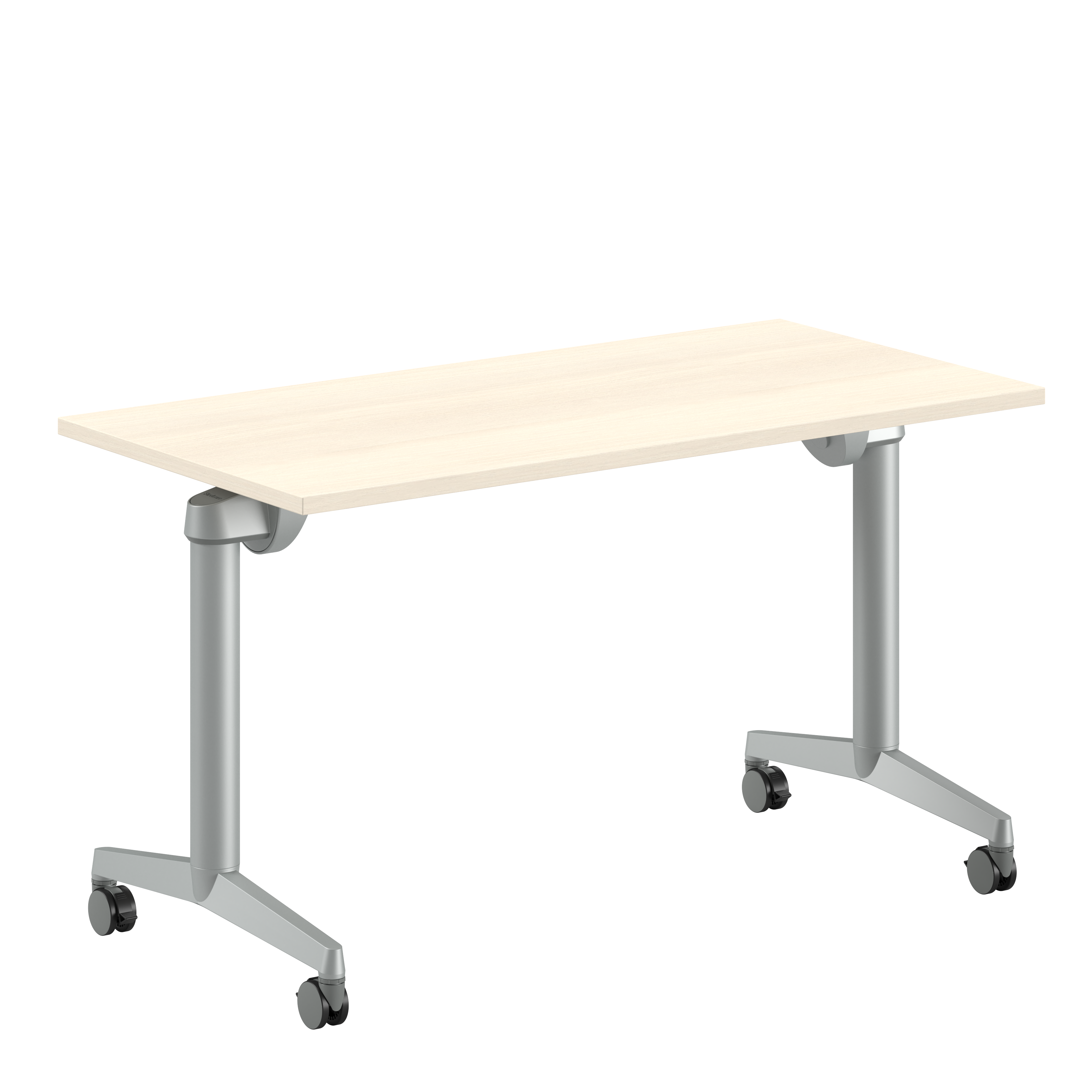 Table pliante Fliptop Twin - 130 x 65 cm - piétement mobile - plateau mélaminé rabattable