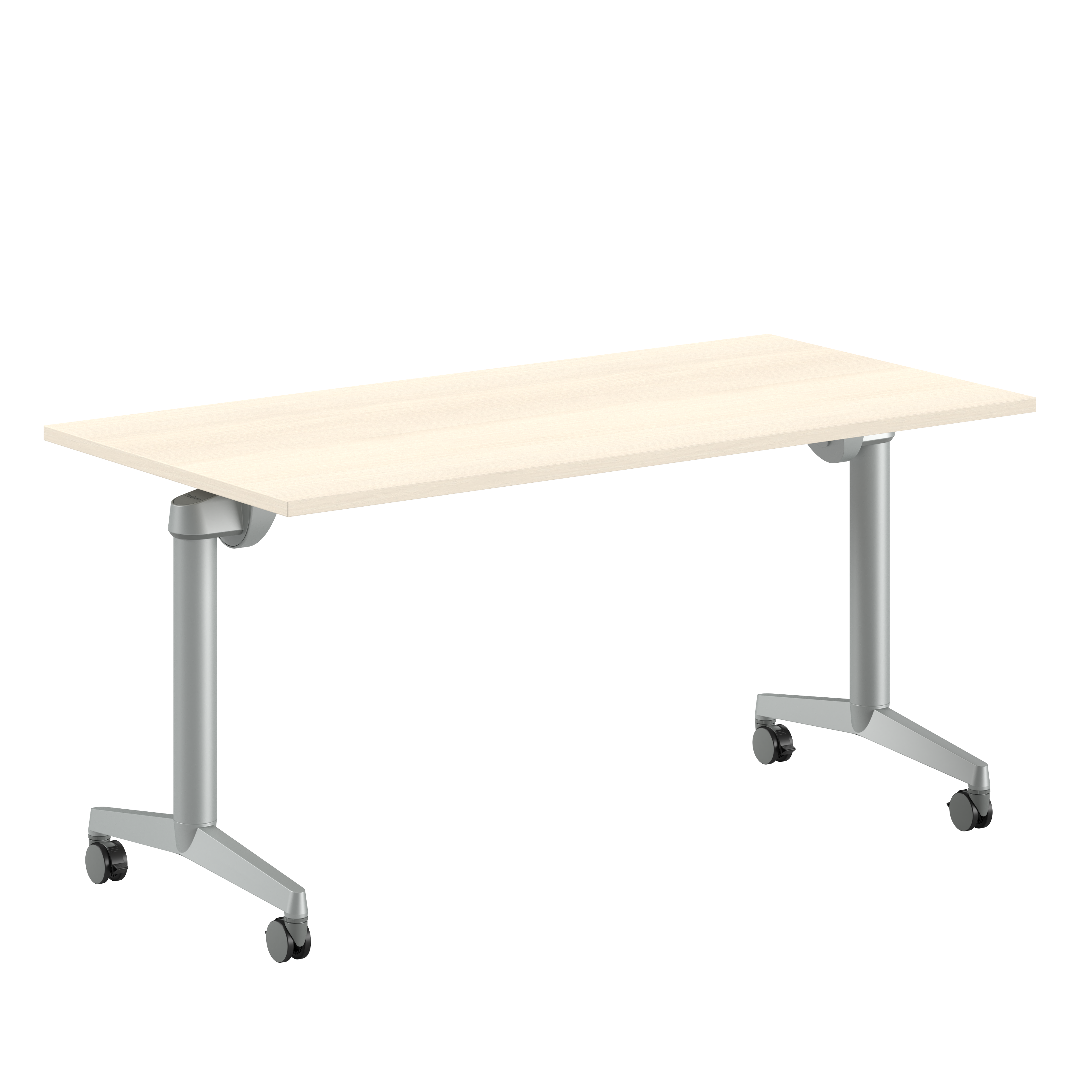 Table pliante Fliptop Twin - 150 x 75 cm - piétement mobile - plateau mélaminé rabattable
