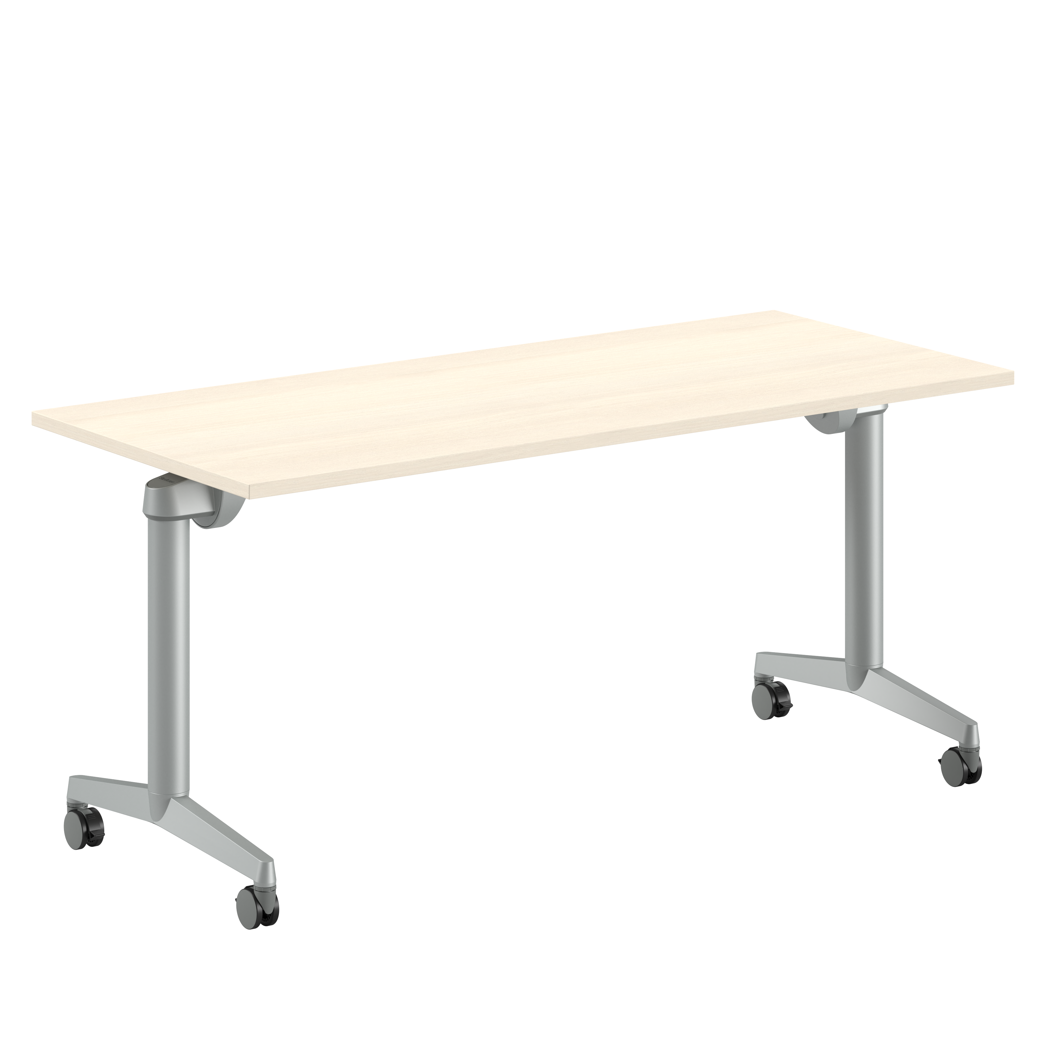 Table pliante Fliptop Twin - 160 x 70 cm - piétement mobile - plateau mélaminé rabattable