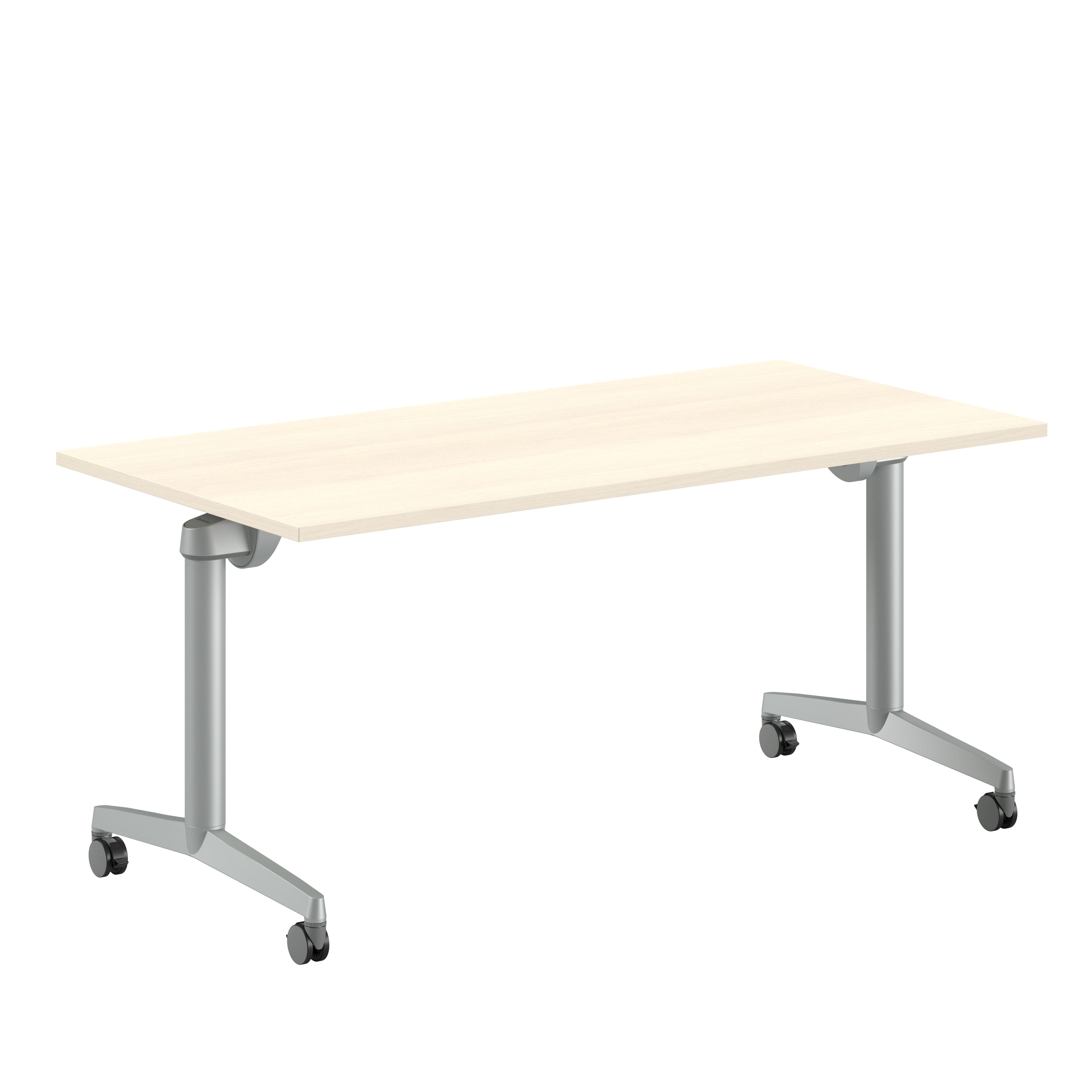 Table pliante Fliptop Twin - 160 x 80 cm - piétement mobile - plateau mélaminé rabattable