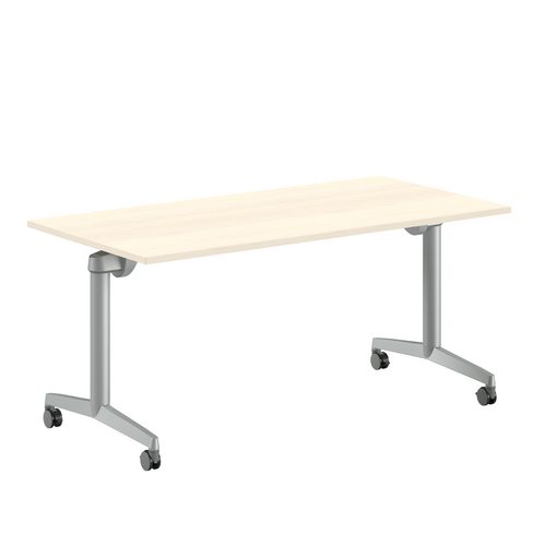 Table pliante Fliptop Twin - 160 x 80 cm - piétement mobile - plateau mélaminé rabattable