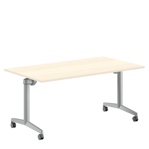 Table pliante Fliptop Twin - 160 x 90 cm - piétement mobile - plateau mélaminé rabattable