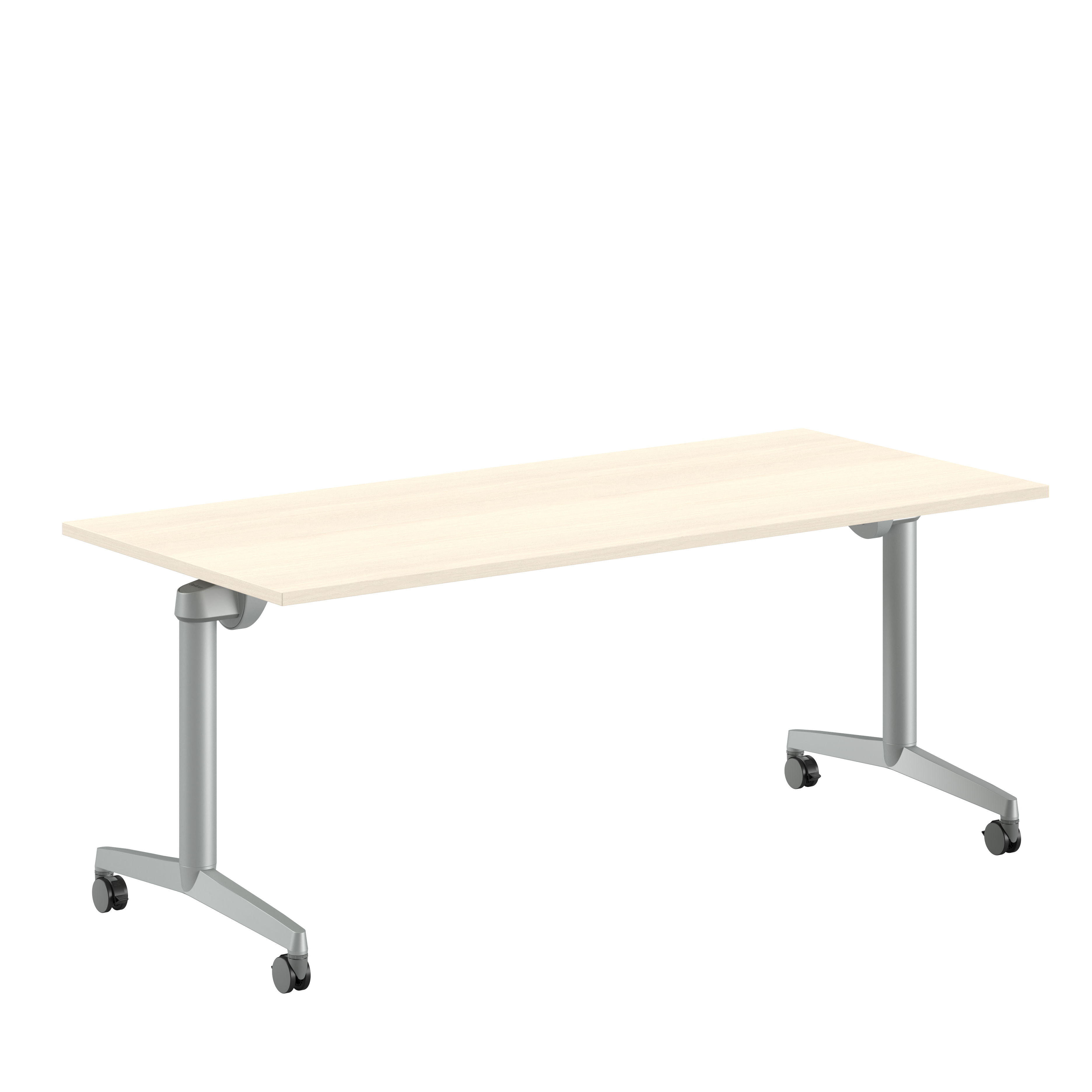 Table pliante Fliptop Twin - 180 x 80 cm - piétement mobile - plateau mélaminé rabattable