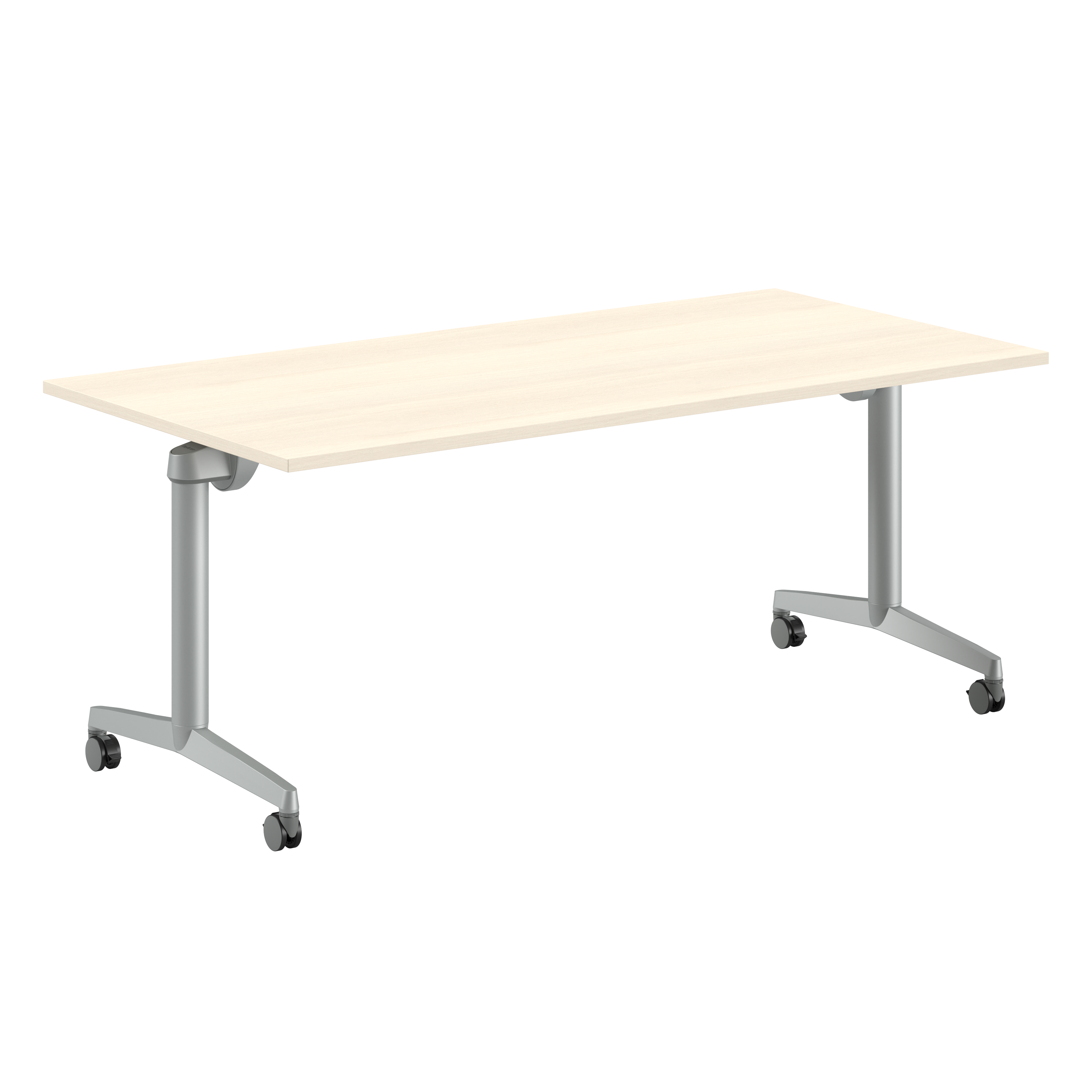 Table pliante Fliptop Twin - 180 x 90 cm - piétement mobile - plateau mélaminé rabattable