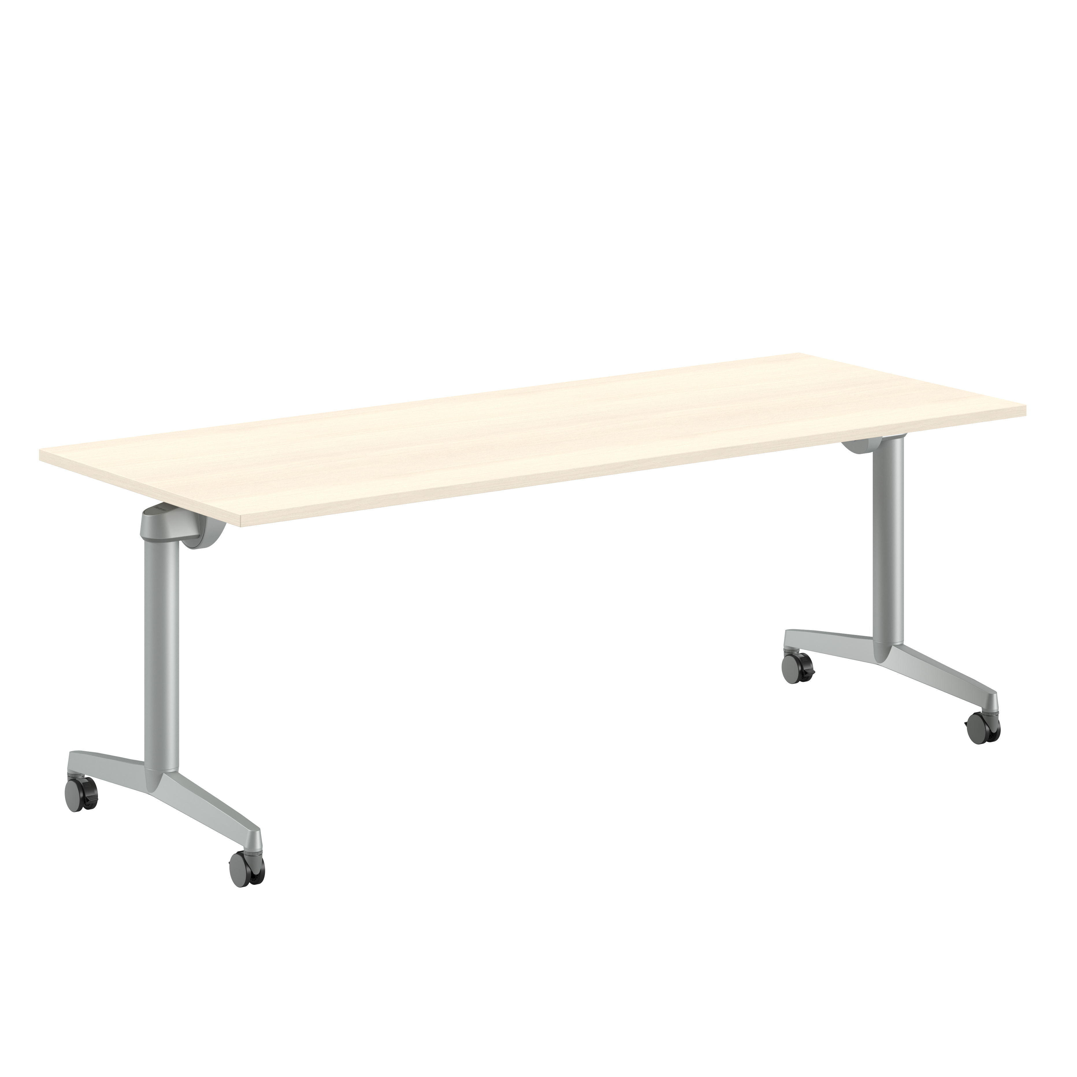 Table pliante Fliptop Twin - 200 x 80 cm - piétement mobile - plateau mélaminé rabattable