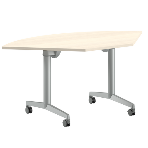 Table pliante angle de liaison 90° Fliptop Twin - 80 x 80 cm - piétement mobile - plateau mélaminé rabattable