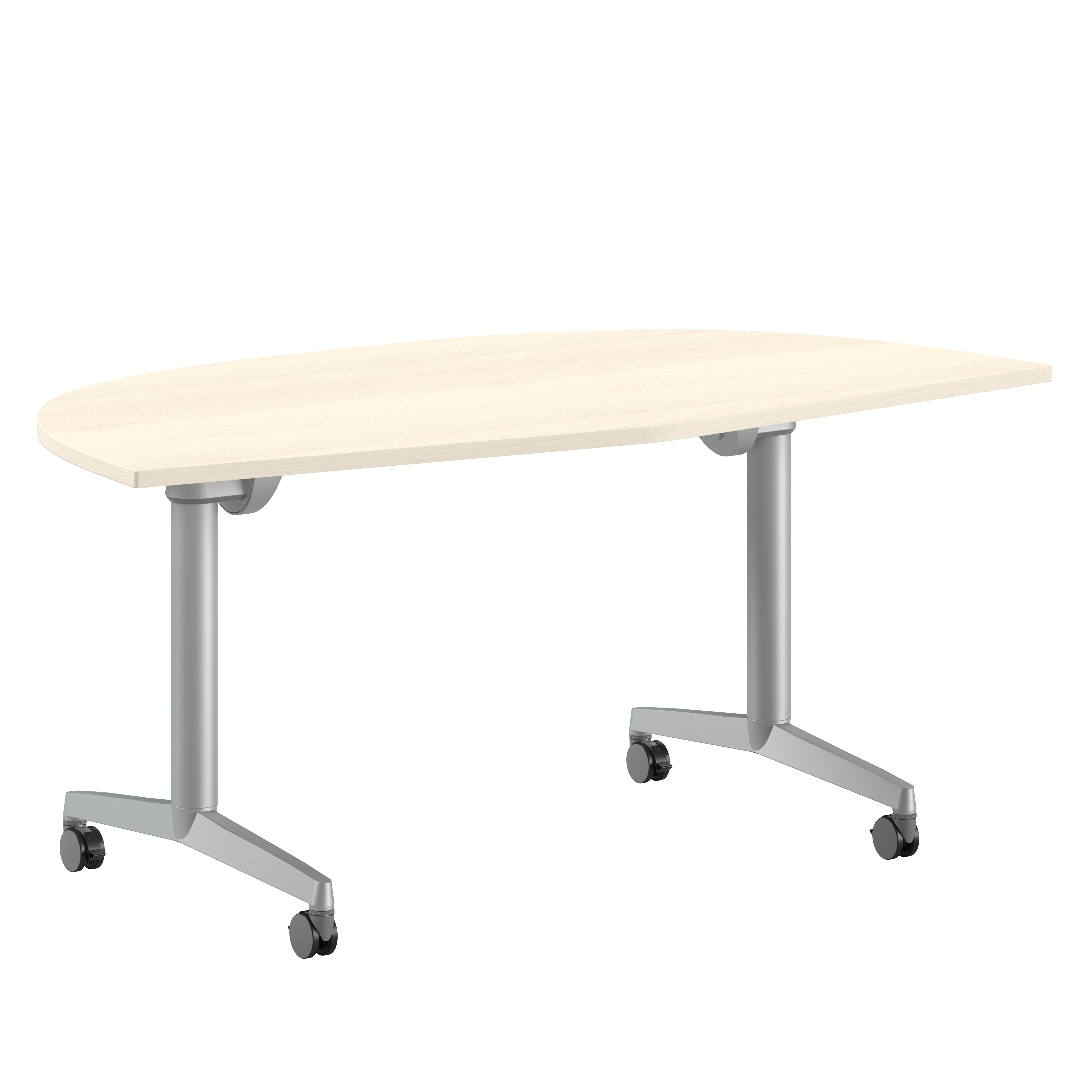 Table pliante angle de liaison 165° Fliptop Twin - 85,5 x 85,5 cm - piétement mobile - plateau mélaminé rabattable