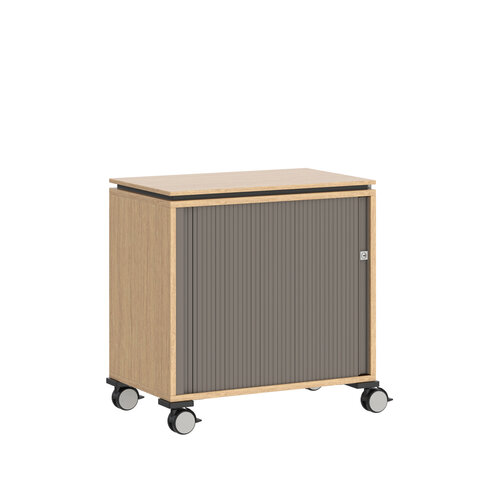 Desserte de rangement mobile Fliptop Twin - mélaminé - 72 x 71 cm - rideau nickel NI