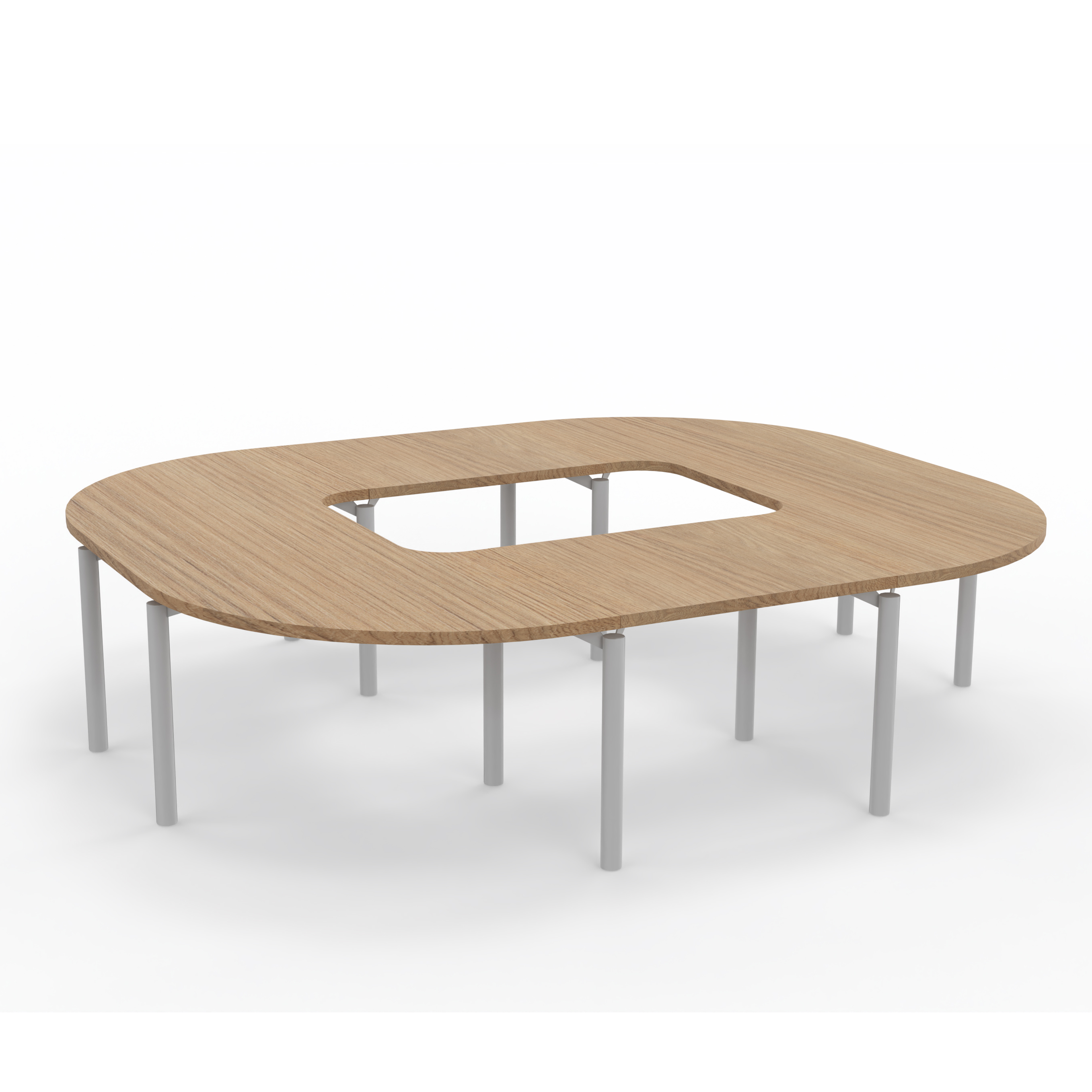 Table de réunion anneau 12 places Alliance - 294 x 250 cm - piétement époxy - plateau mélaminé