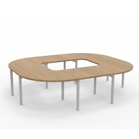 Table de réunion anneau 12 places Alliance - 294 x 250 cm - piétement époxy - plateau mélaminé