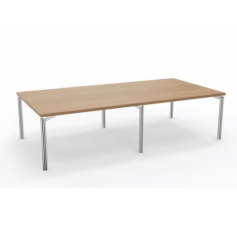Table de réunion rectangulaire 12 places Alliance - 280 x 140 cm - piétement chrome - plateau mélaminé