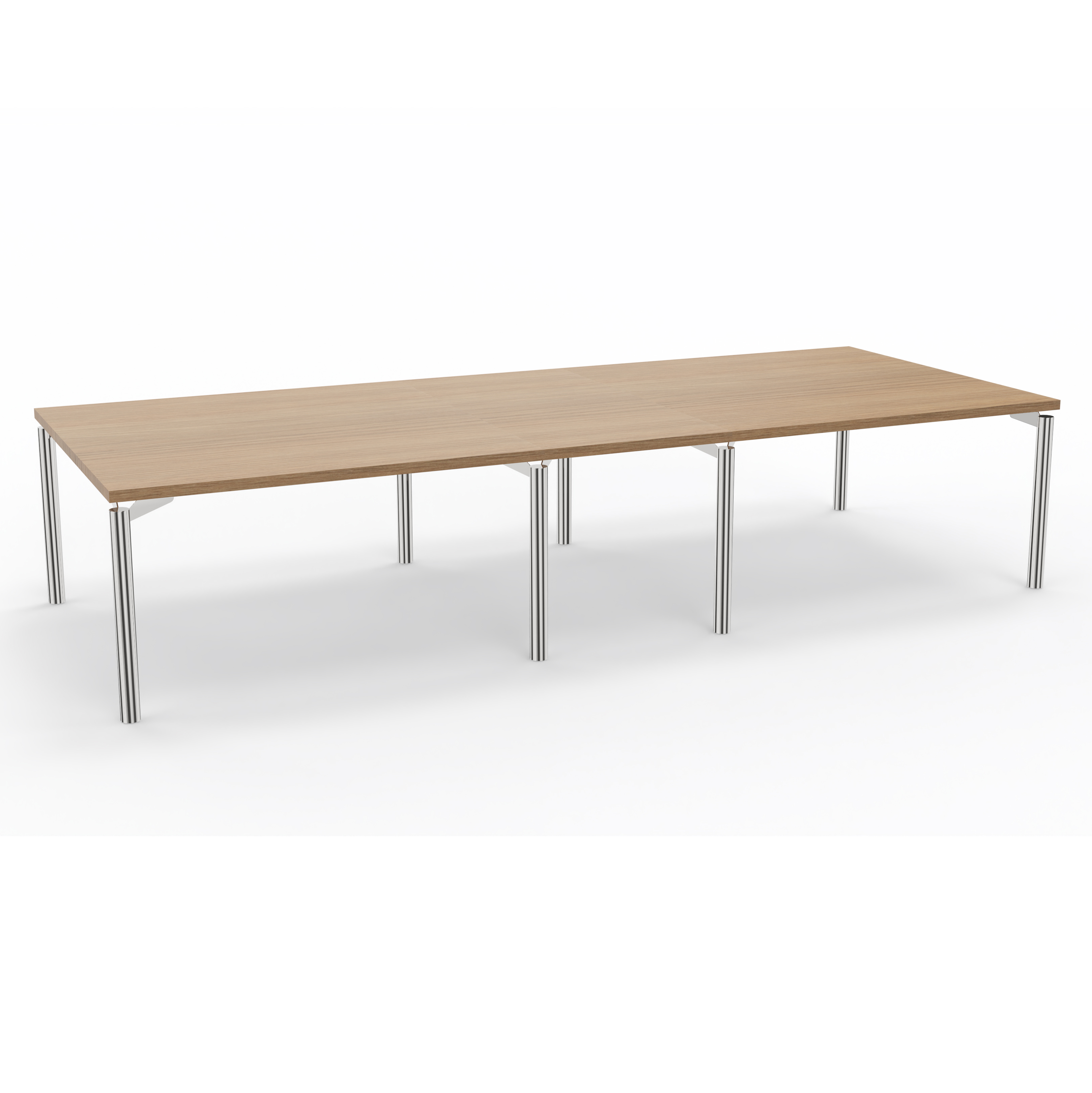 Table de réunion rectangulaire 14 places Alliance - 350 x 140 cm - piétement chrome - plateau mélaminé