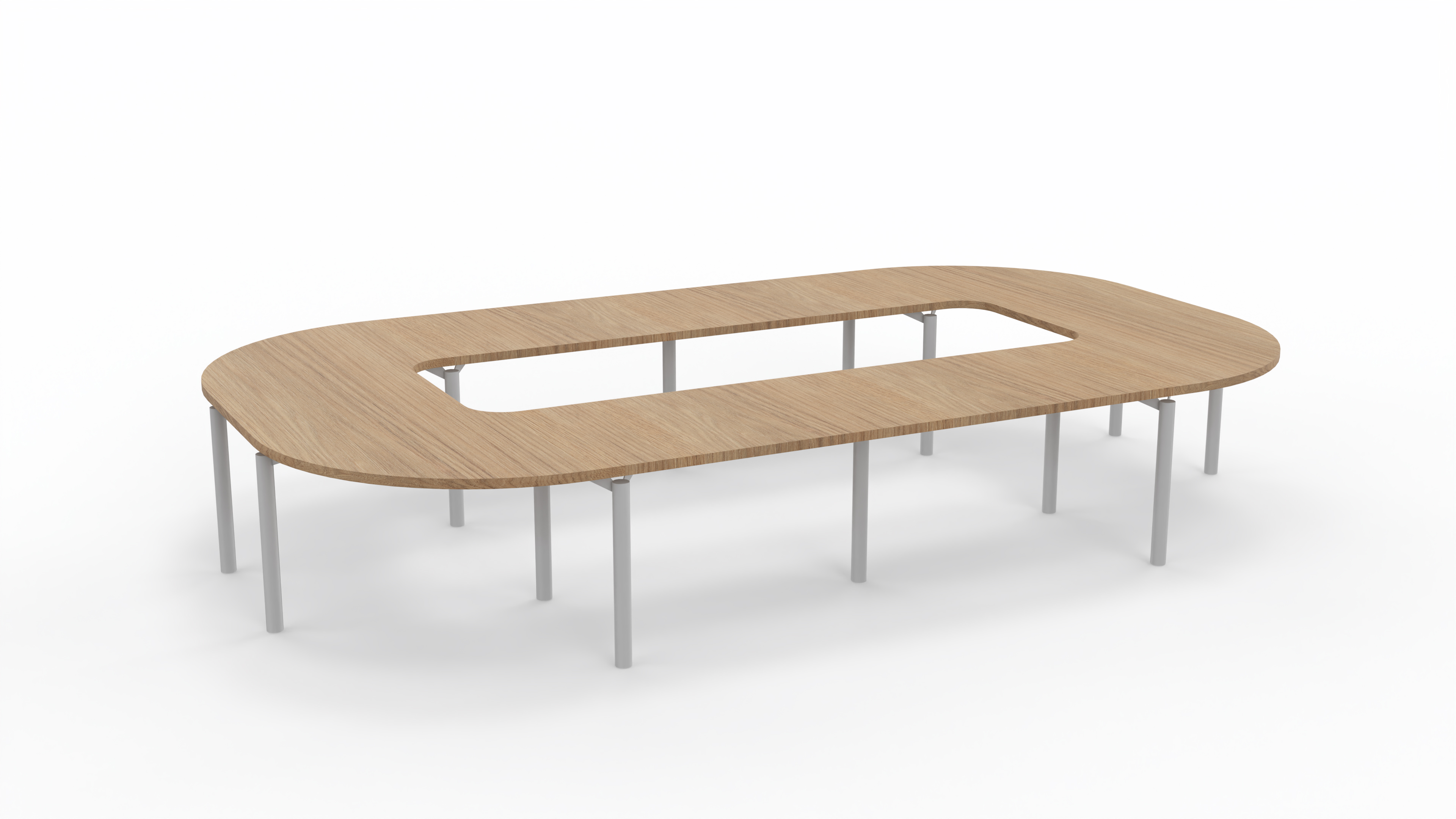 Table de réunion anneau 16 places Alliance - 434 x 250 cm - piétement époxy - plateau mélaminé