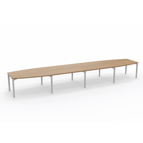 Table de réunion tonneau 18 places Alliance - 560 x 120 cm - piétement époxy - plateau mélaminé