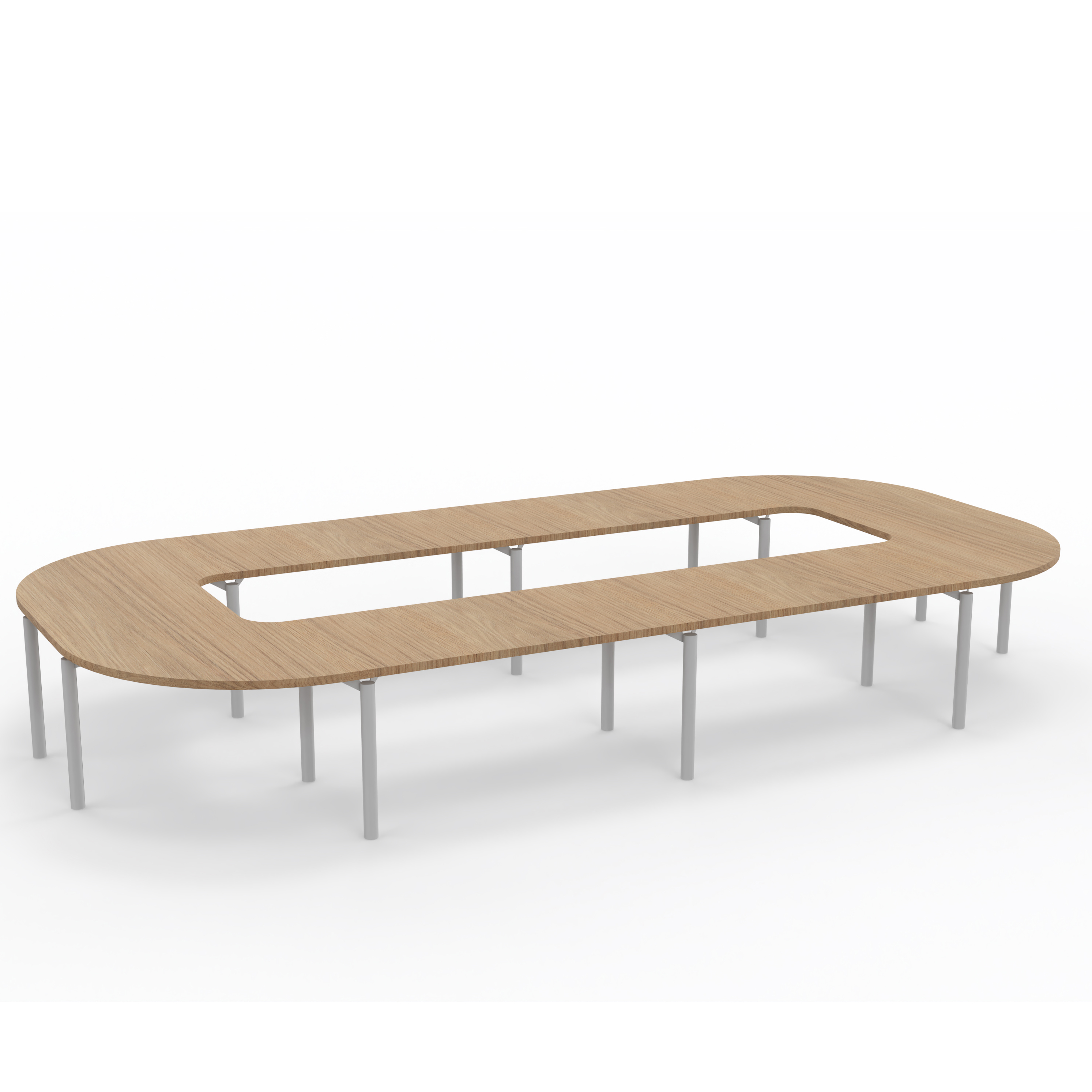 Table de réunion anneau 18 places Alliance - 504 x 250 cm - piétement époxy - plateau mélaminé