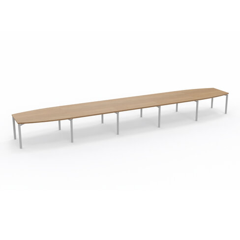 Table de réunion tonneau 22 places Alliance - 700 x 120 cm - piétement époxy - plateau mélaminé
