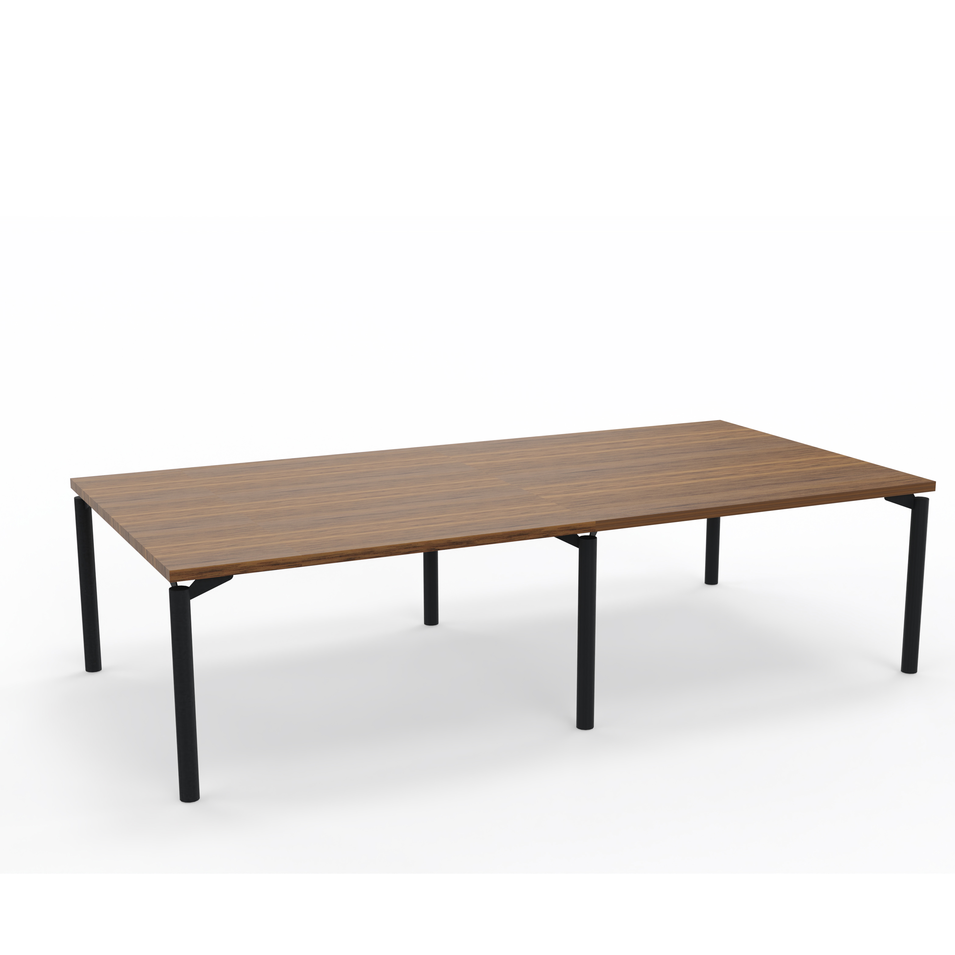 Table de réunion rectangulaire 12 places Alliance - 280 x 140 cm - piétement époxy - plateau ébénisterie