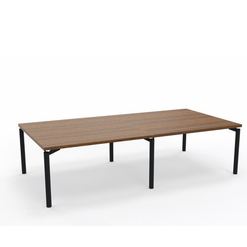 Table de réunion rectangulaire 12 places Alliance - 280 x 140 cm - piétement époxy - plateau ébénisterie