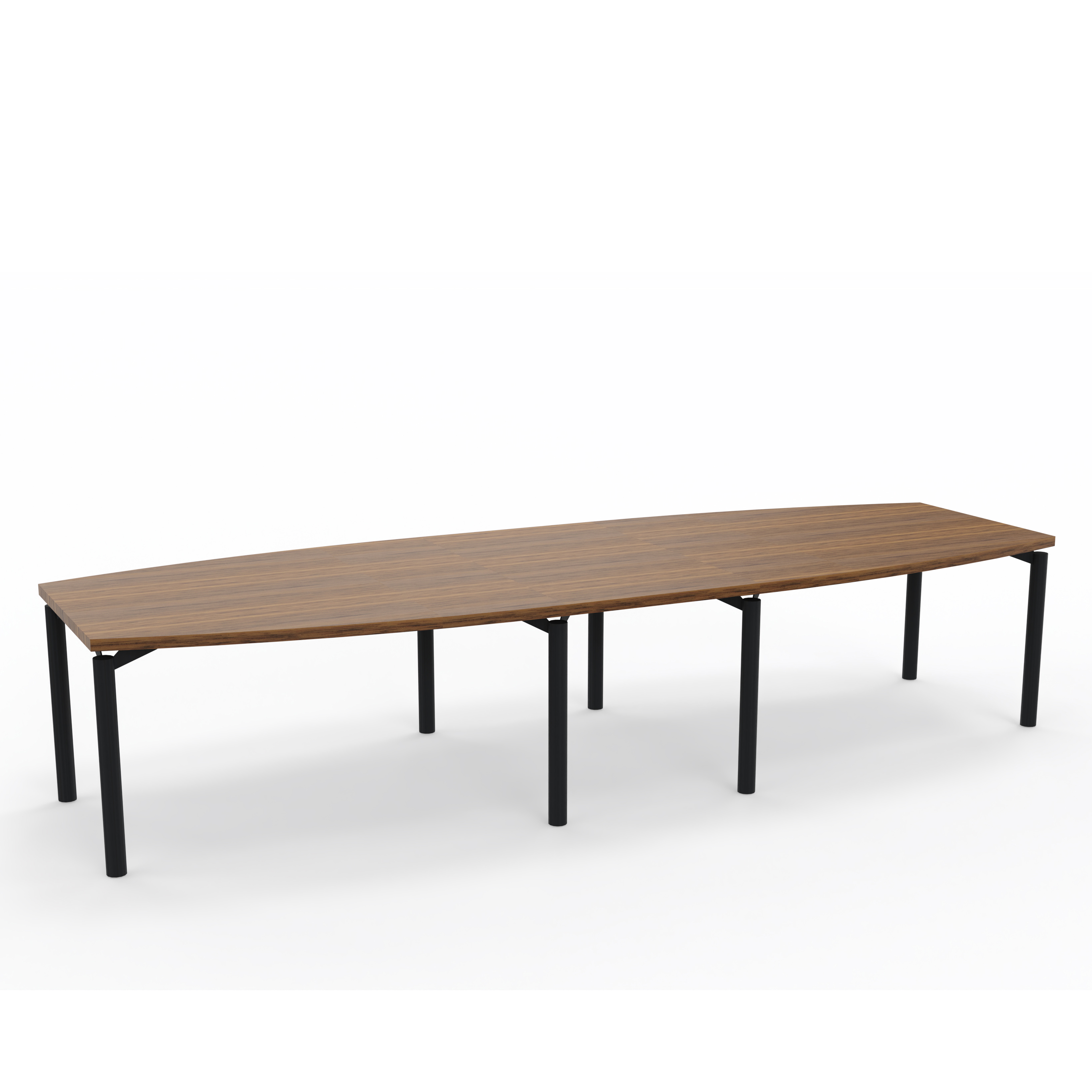 Table de réunion tonneau 12 places Alliance - 350 x 120 cm - piétement époxy - plateau ébénisterie