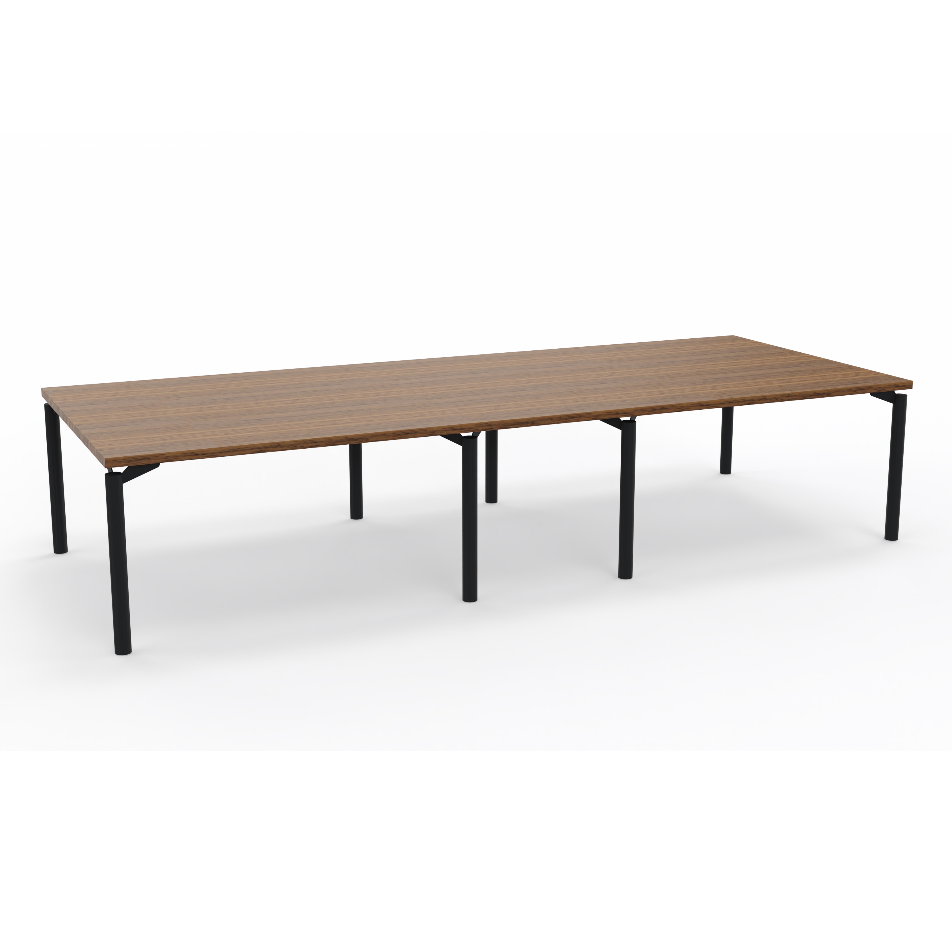 Table de réunion rectangulaire 14 places Alliance - 350 x 140 cm - piétement époxy - plateau ébénisterie