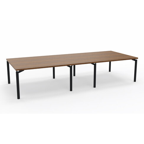 Table de réunion rectangulaire 14 places Alliance - 350 x 140 cm - piétement époxy - plateau ébénisterie