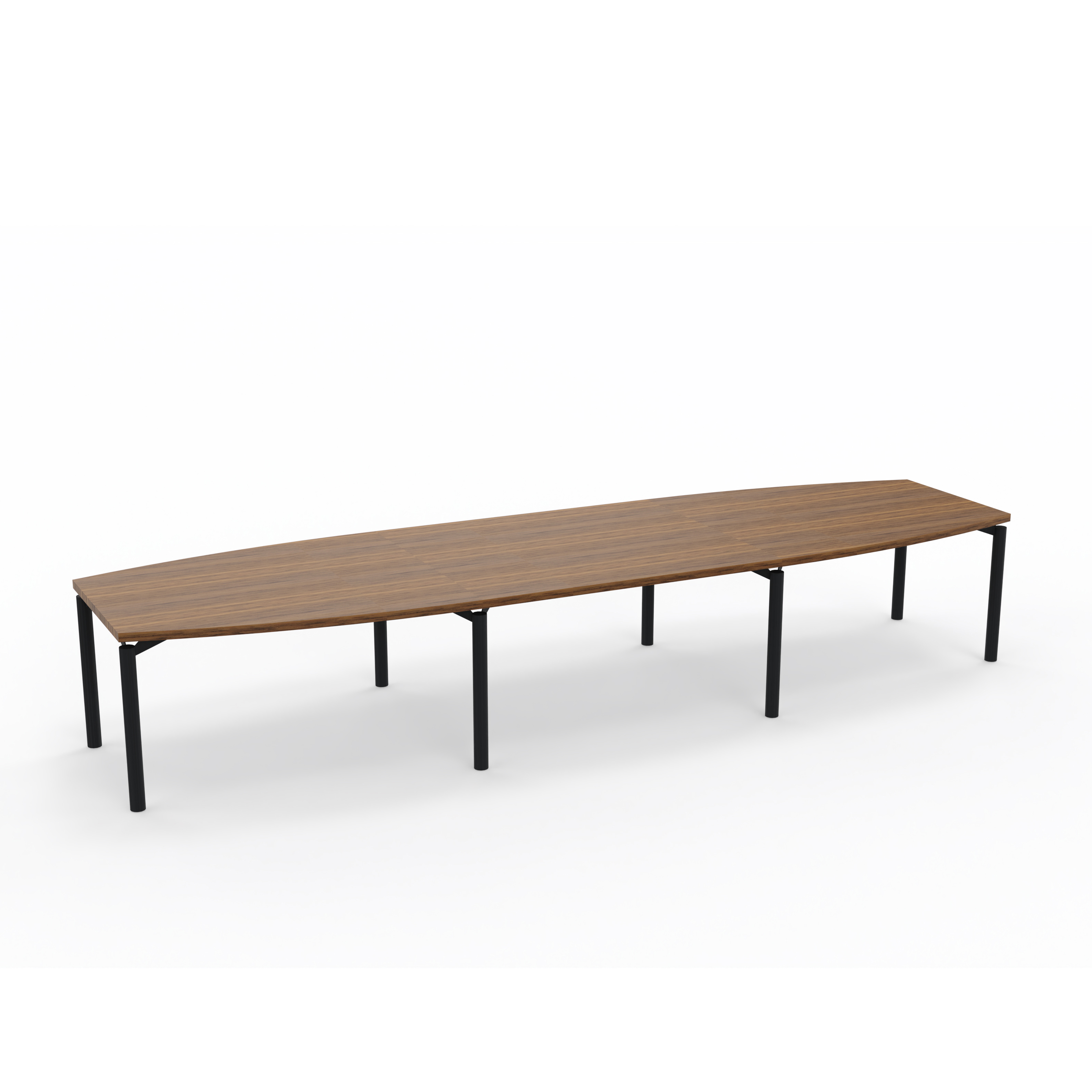 Table de réunion tonneau 14 places Alliance - 420 x 120 cm - piétement époxy - plateau ébénisterie