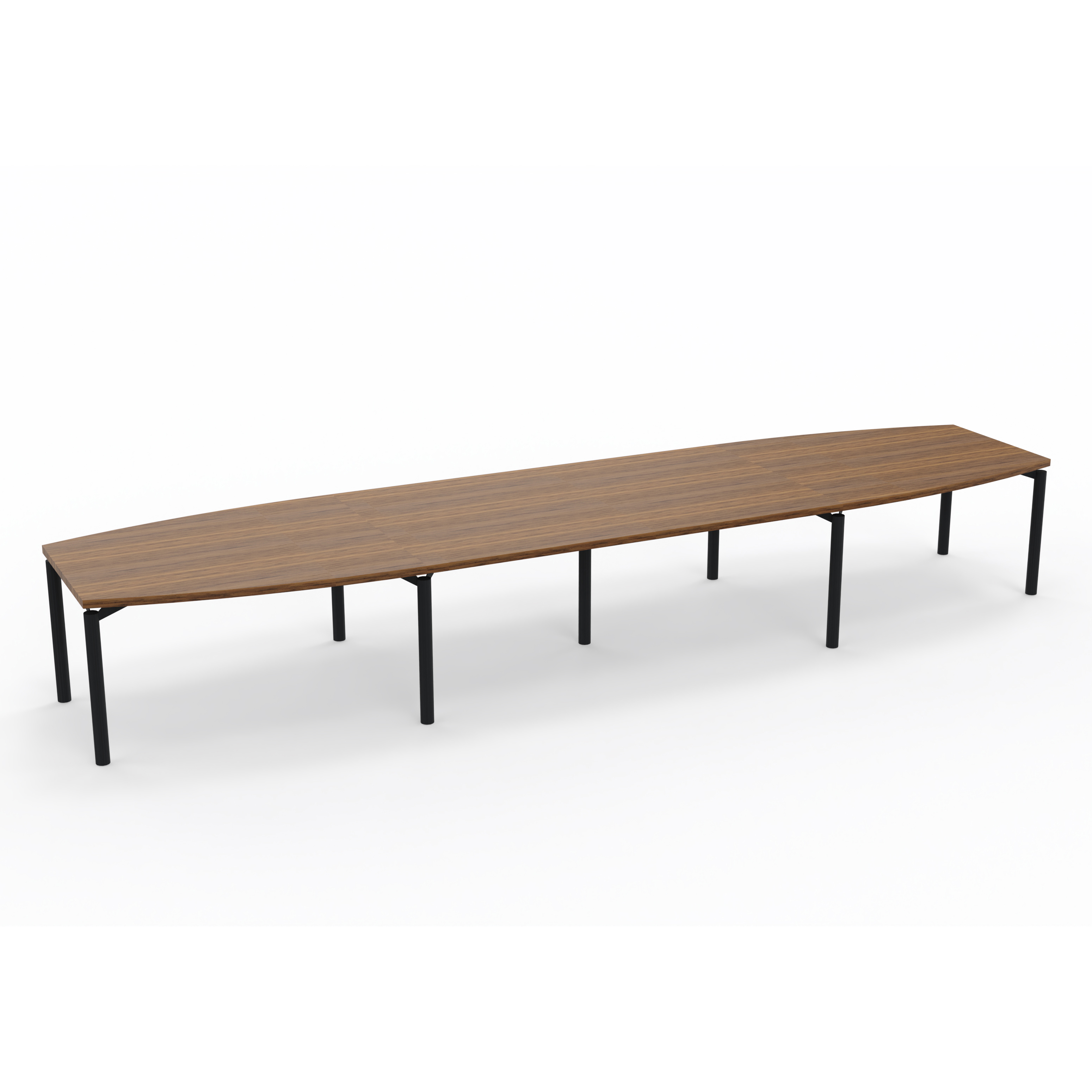 Table de réunion tonneau 16 places Alliance - 490 x 120 cm - piétement époxy - plateau ébénisterie