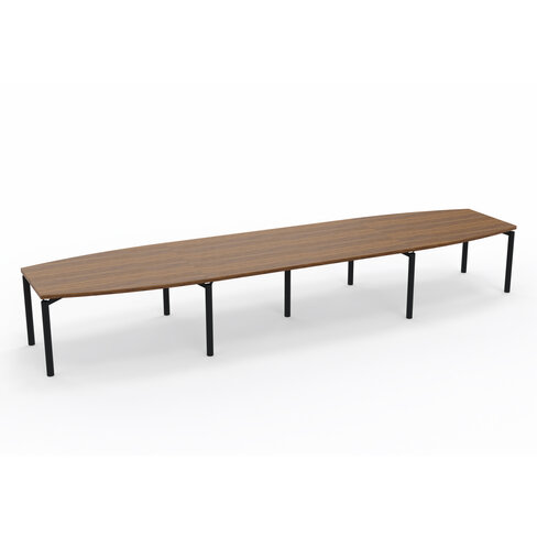 Table de réunion tonneau 16 places Alliance - 490 x 120 cm - piétement époxy - plateau ébénisterie